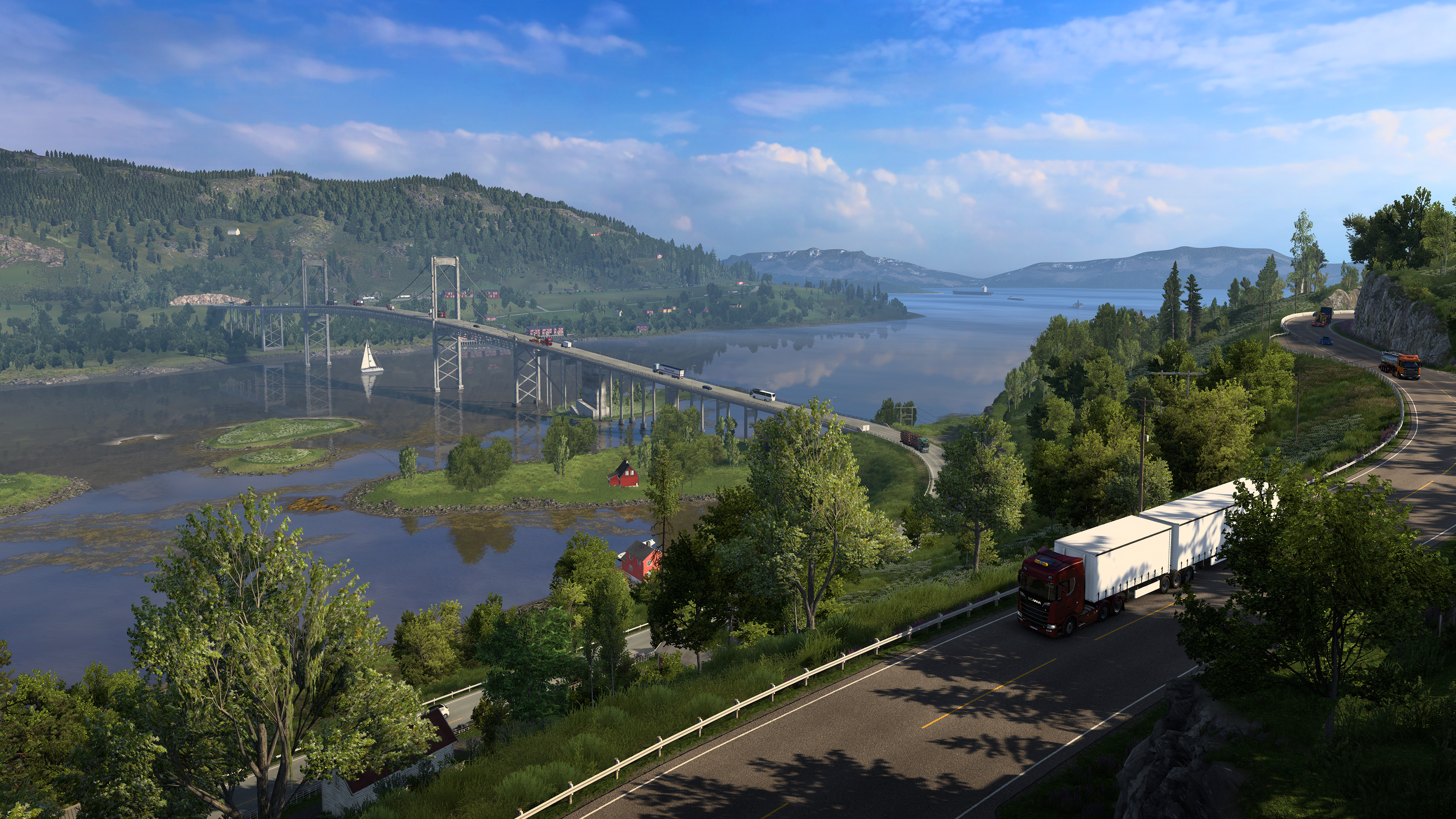 Suspension bridge over a Norwegian fjord
