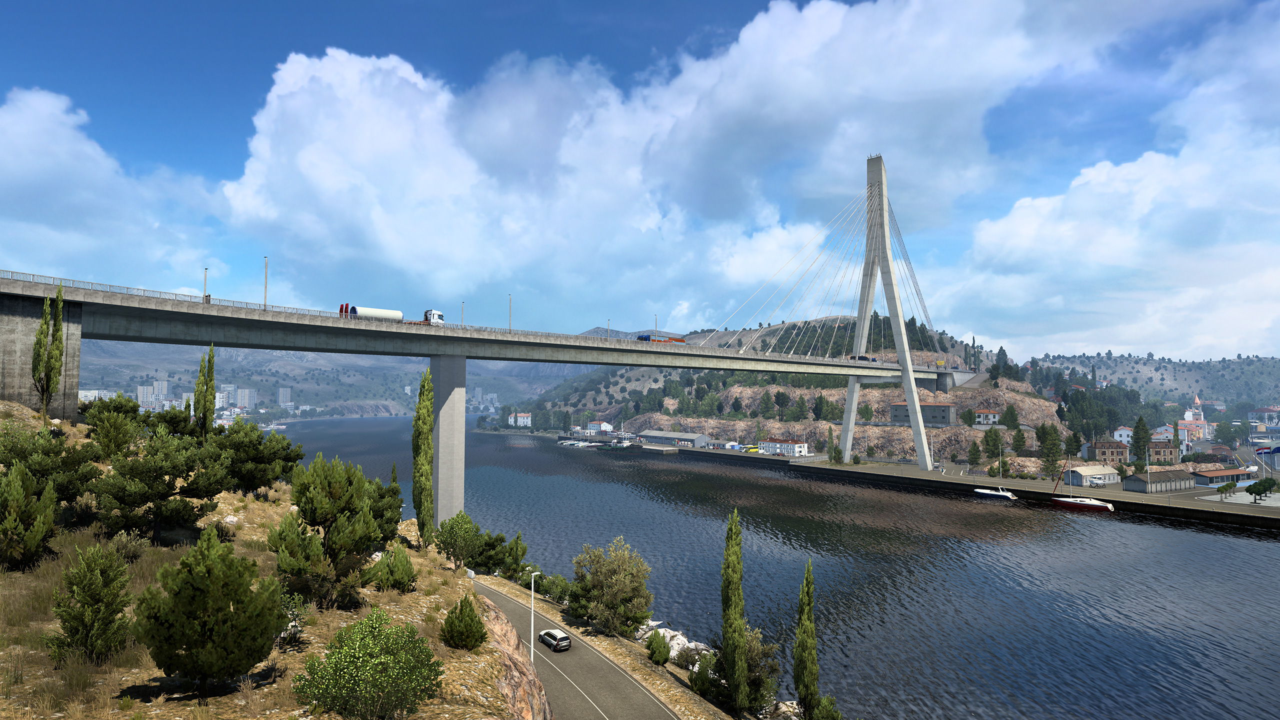 Cable-stayed bridge on the Adriatic coast